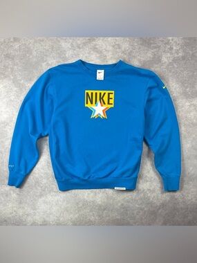 [293] Nike Crew Neck Sweatshirt Pullover
Graphic Logo Blue M Size